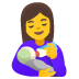 woman feeding baby